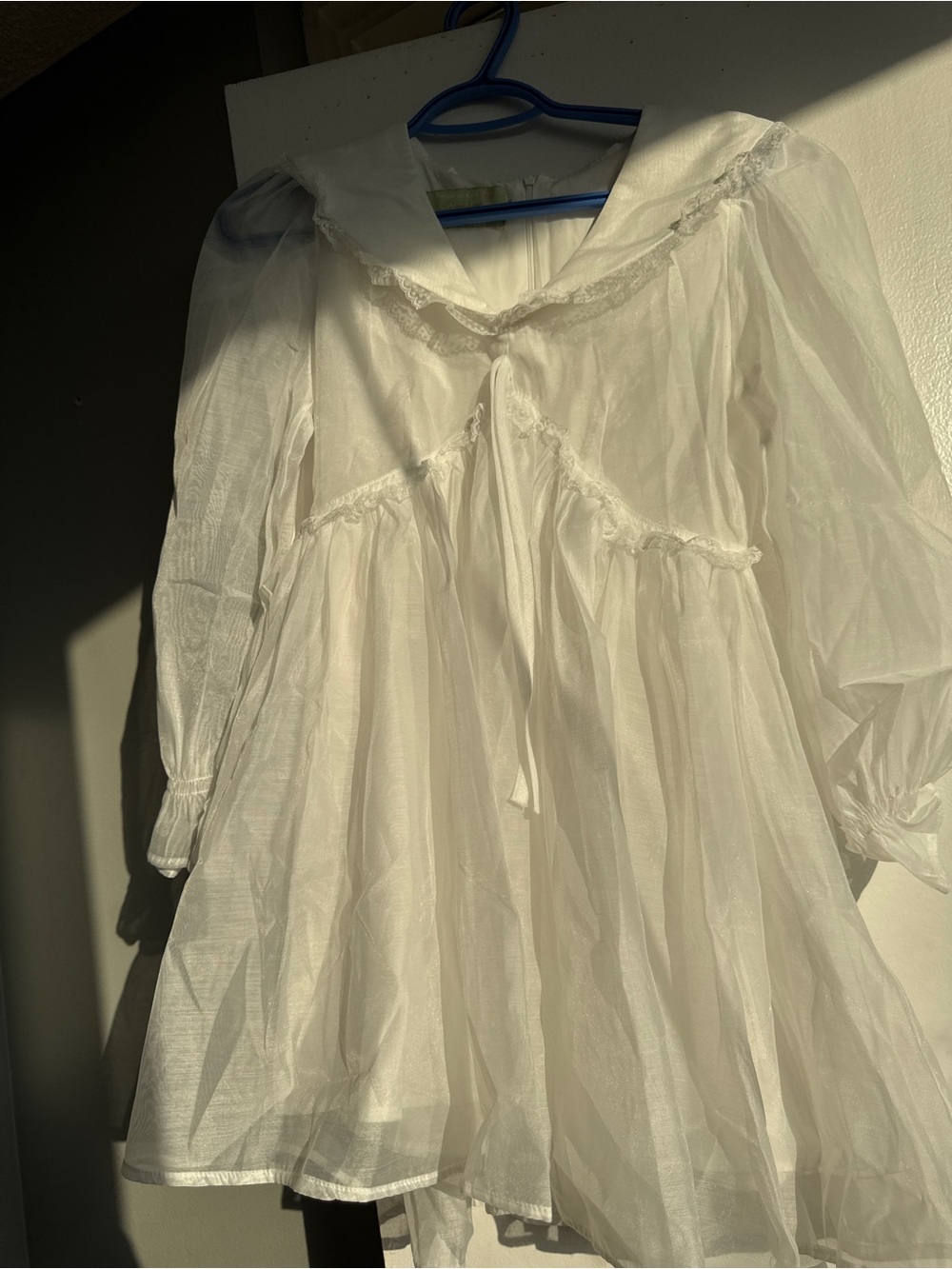 Sheer White Vintage-Inspired Babydoll Dress